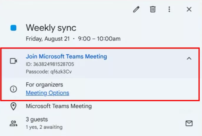 Widok Google Calendar. (źródło: Google Workspace Updates)